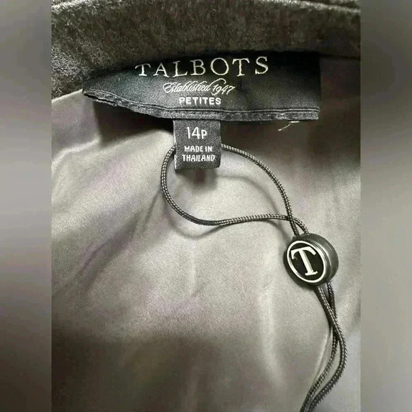NEW Talbots Petite Wool Pencil Skirt 14P Grey w/ Back Ruffle Professional Office - Picture 5 of 6